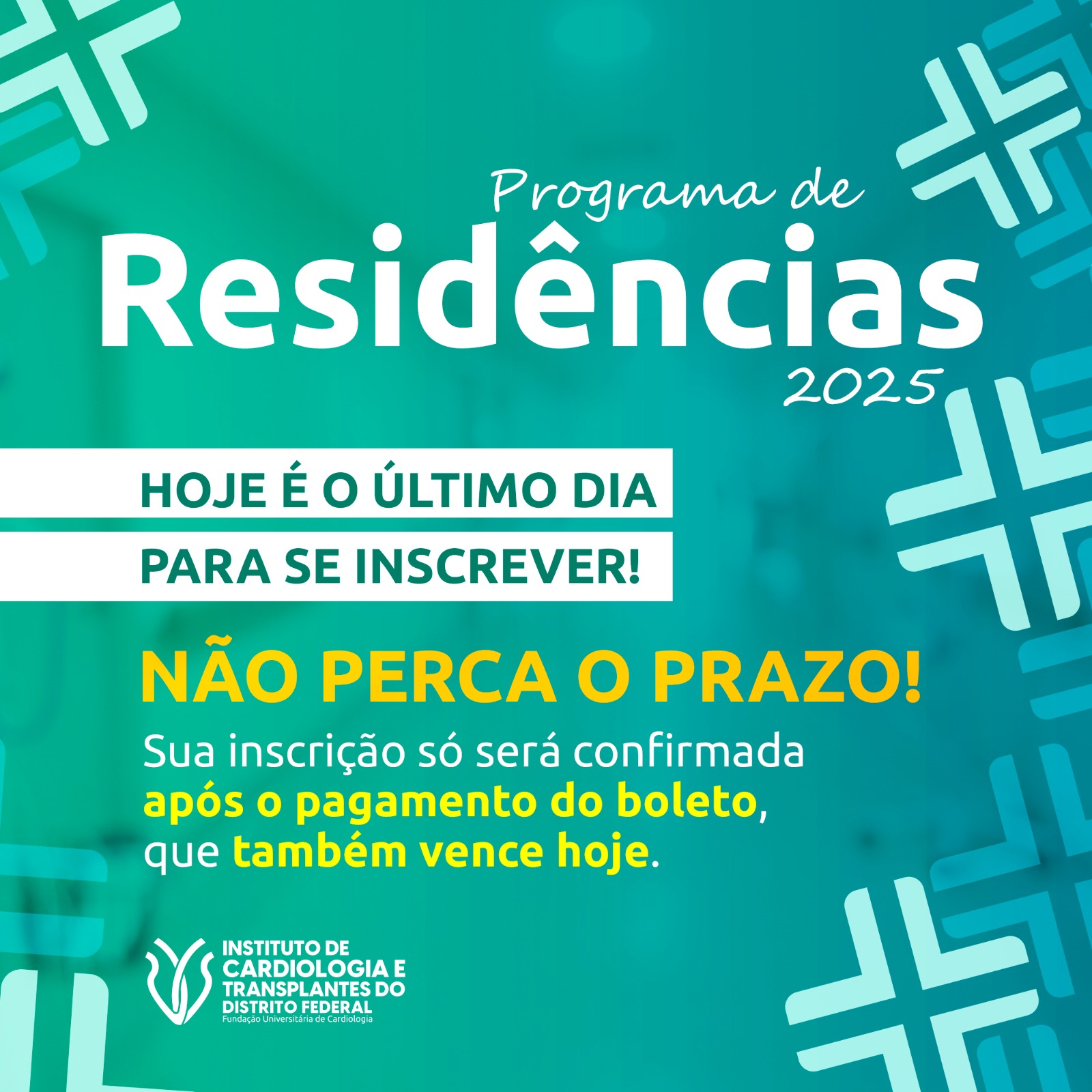 ICTDF: Último dia para inscrições em Programas de Residência Médica e de Enfermagem